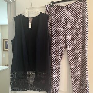 Chico's Black and White Geometric Women's Pants